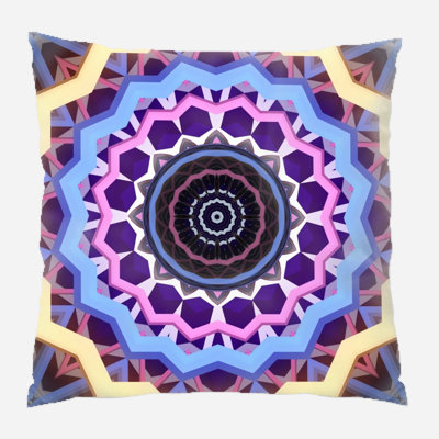 Geometric Microsuede Reversible Throw Pillow