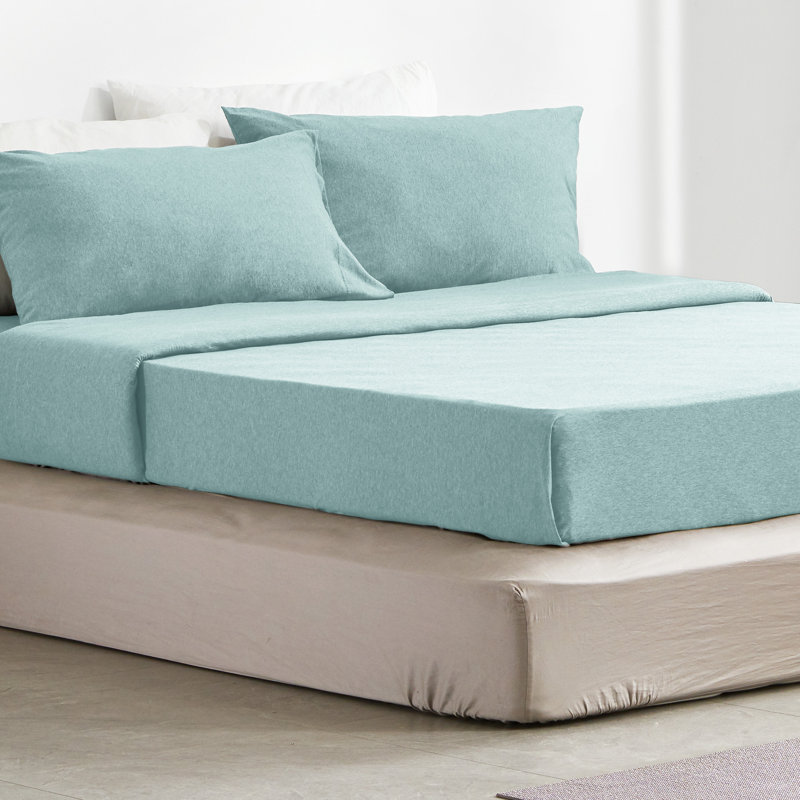100% Cotton Jersey Knit Sheet Set, Twin, Light Green