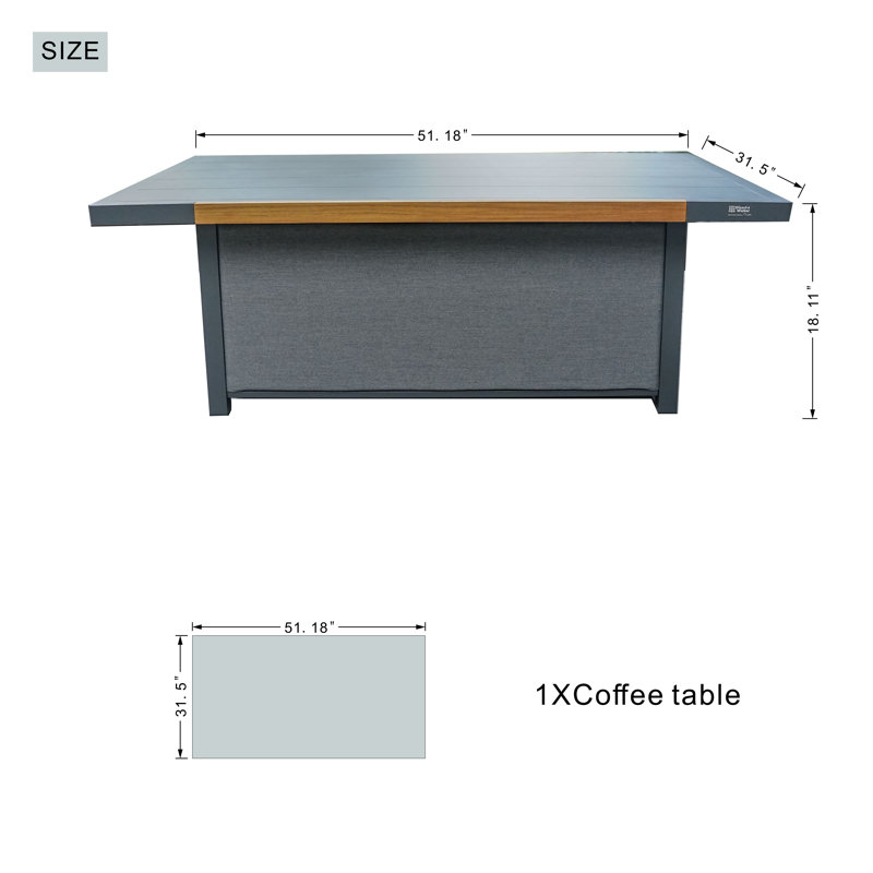 Table basse d'extérieur en aluminium
