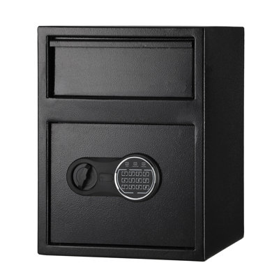 Coffre-fort de dépôt numérique, coffre-fort électronique en acier avec clavier, boîte de dépôt verrouillable avec fente, coffre-fort en métal avec deux clés de secours pour vos objets de valeur (produits en plomb)