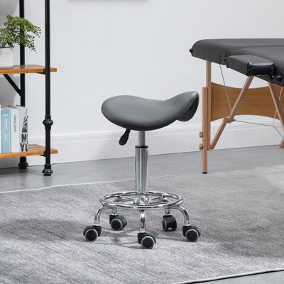 Wibaux Adjustable Height Lab Stool with Footring Wheels