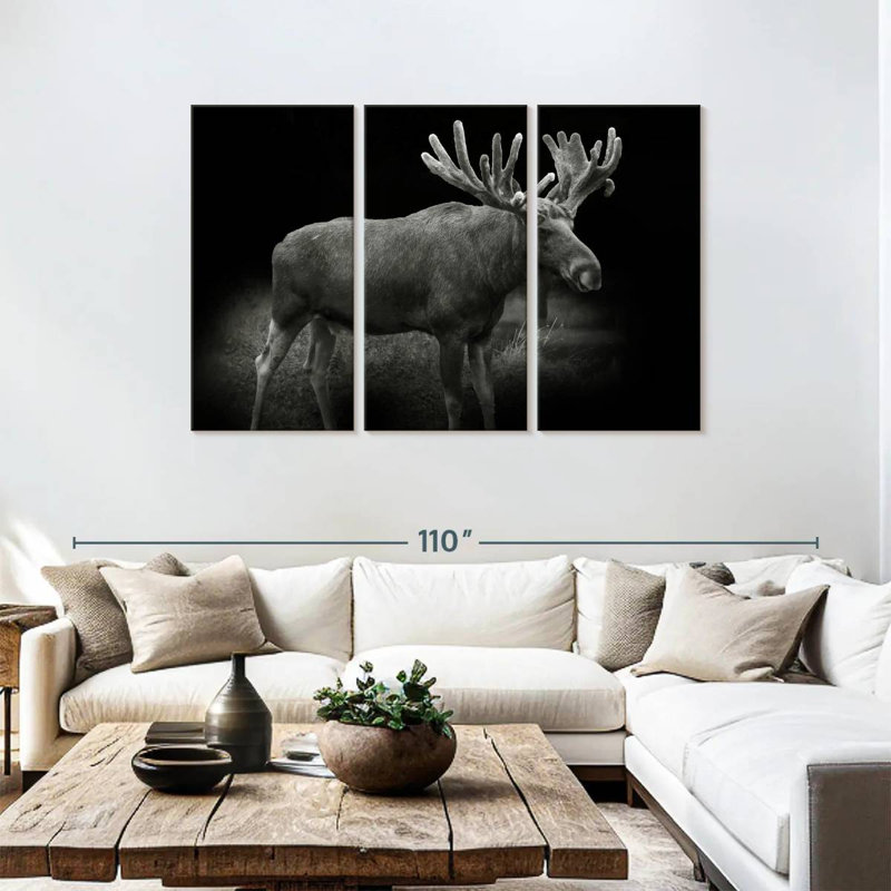 Monochromatic Bull Moose, 48" H x 74" W