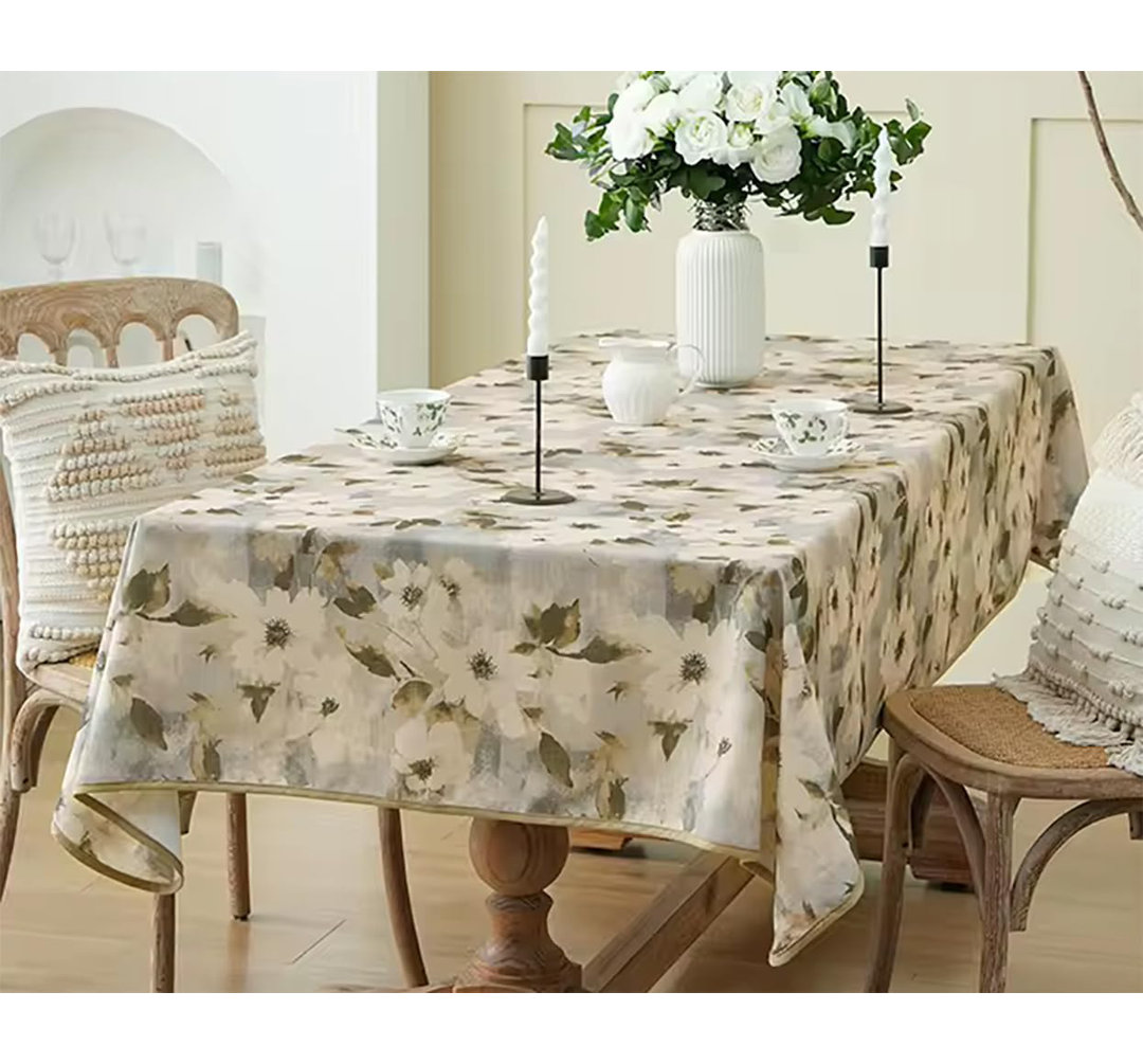 Kallai Rectangle Floral Polyester Blend Tablecloth Red Barrel Studio®