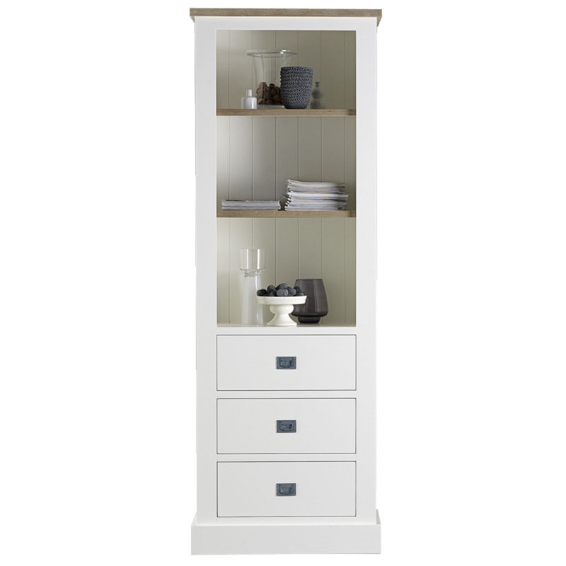 Loyce 546.1cm H x 190.5cm W Standard Bookcase, White/Oak