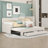 Three Drawers Upholstered Daybed with Trundle-1266376239-1266376225