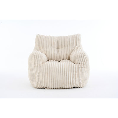 Fauteuil à billes en velours côtelé doux et moelleux rempli d'éponge à mémoire de forme