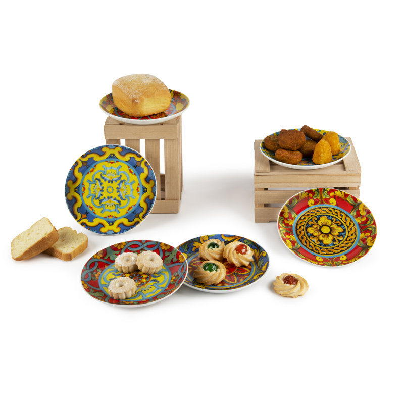 Excelsa Trinacria Set Of 6 Appetizer Plates