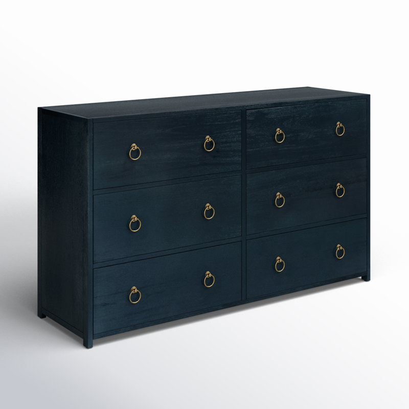 Elin 6 Drawer Dresser, Navy Blue