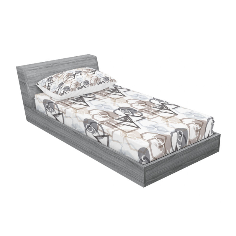 Microfiber Geometric Sheet Set, Twin Sheet Set with Fitted Sheet