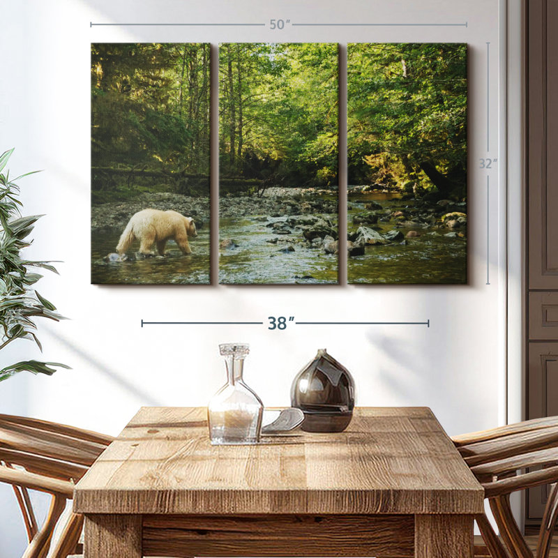 «Spirit Bear In Hartley Bay», 3 pièces, H 50 po x l 32 po