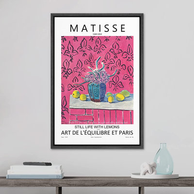 Matisse, nature morte avec des citrons, nature sauvage - cadre flottant, impression sur toile