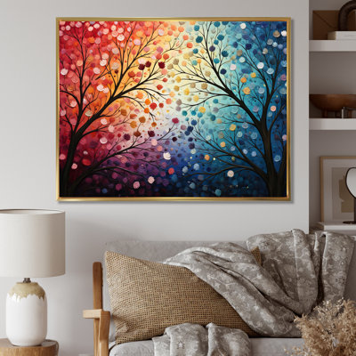 «Colorful Wreath Field Pointillism Dot», reproduction d'art sur toile