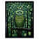 Sage Green Owl Illustration Perched Geometric Forest Night - Single Picture Frame Print
