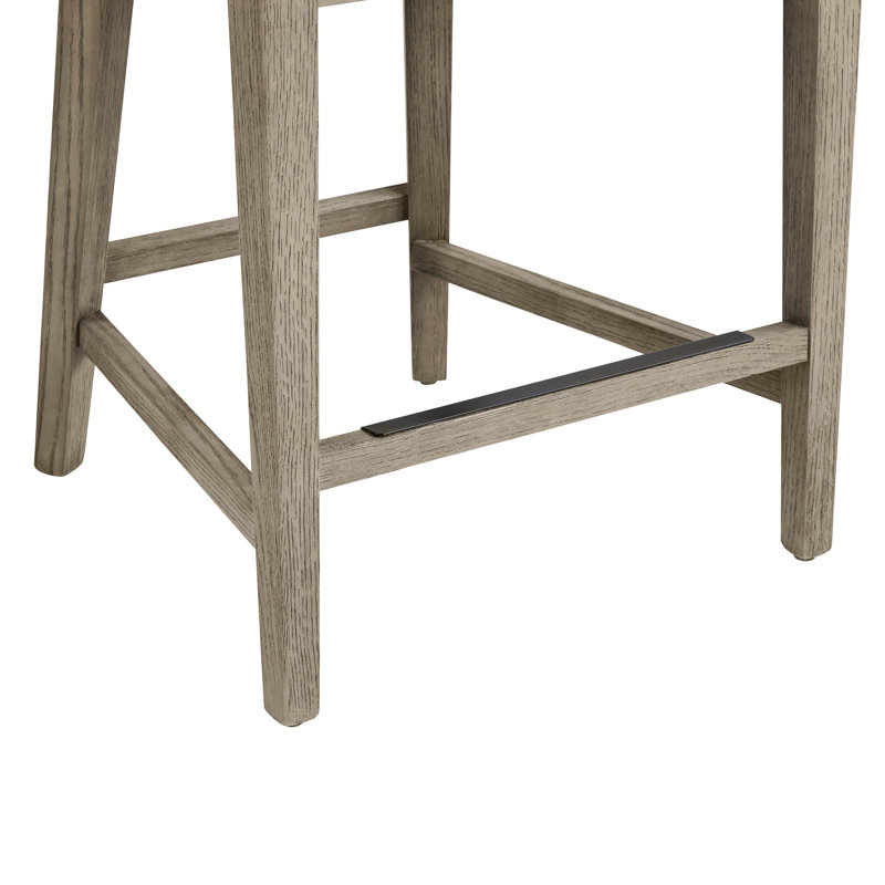 Tabouret de comptoir avec accoudoirs Bethea, Tweed perlé Prestige