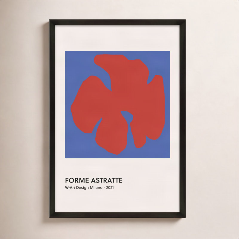 «Despina Forme Astratte Blue & Red» par Romina Gadler - impression à structure simple, Papier avec cadre noir