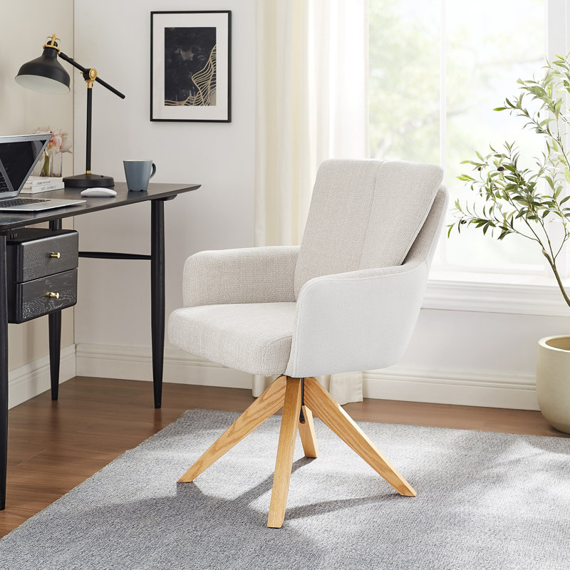 Chaise de bureau Bernab, Blanc cassé