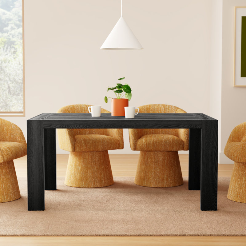 Yochanan 62" Solid Wood Dining Table, Black