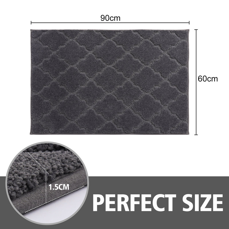 Monfield Non-Slip Geometric Doormat, 24" W x 36" L, Dark Gray