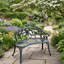 Banc d'extérieur, mobilier de jardin pour terrasse, banc en fonte d'aluminium vert