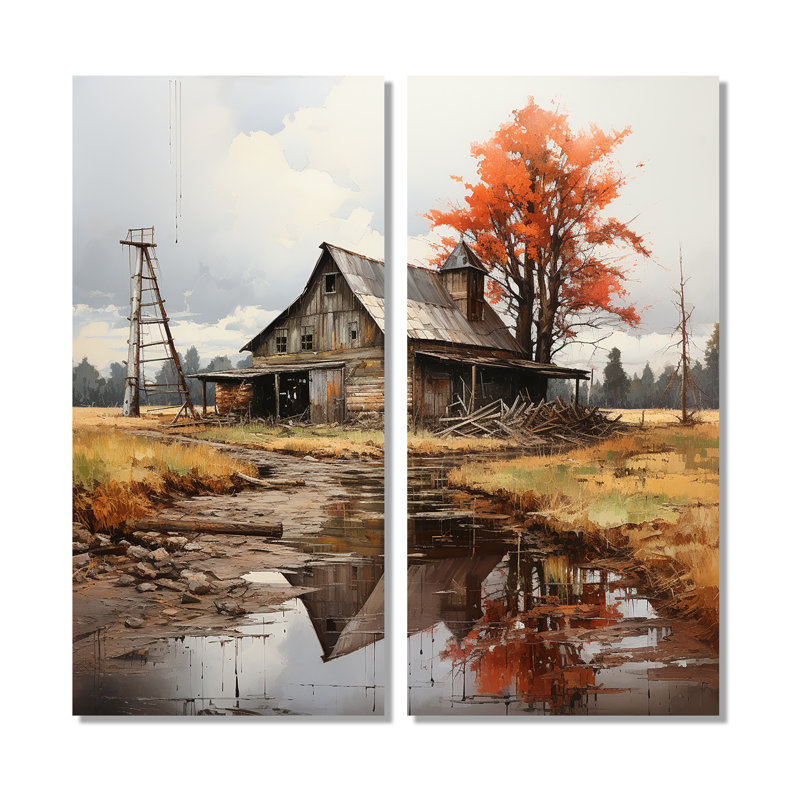 Barns Weathered Wisdom I - impressions d'art traditionnelles sur toile, H 32 po x l 32 po, Toile tendue, Ne s’applique pas