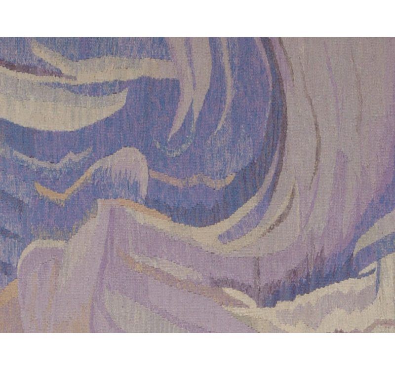 Abstract Area Rug in Gray/Violet