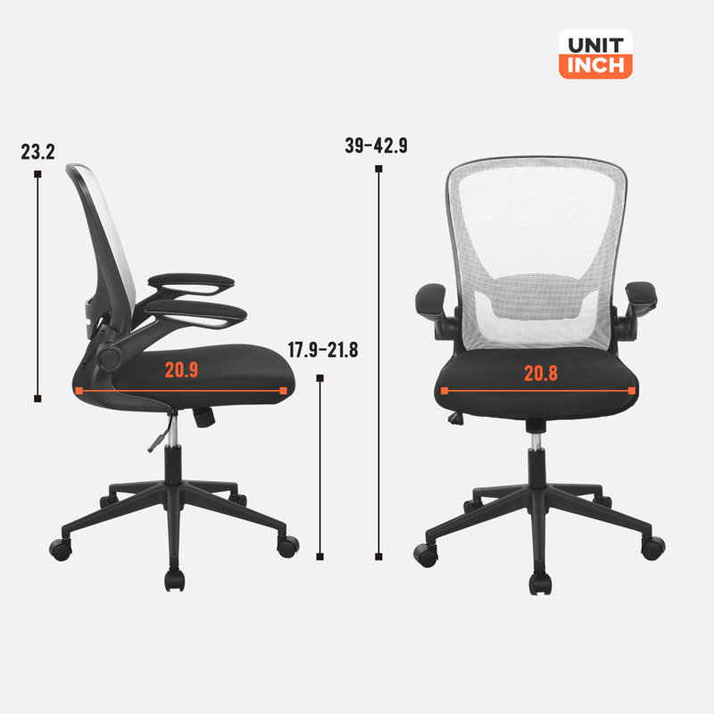 Fauteuil de bureau Fauteuil de bureau ergonomique en filet et pivotant, Blanc