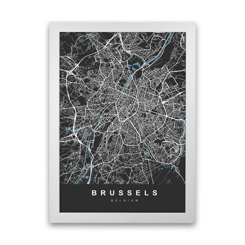 Brussel - Print, White Paper, 46cm H x 34cm W x 3cm D