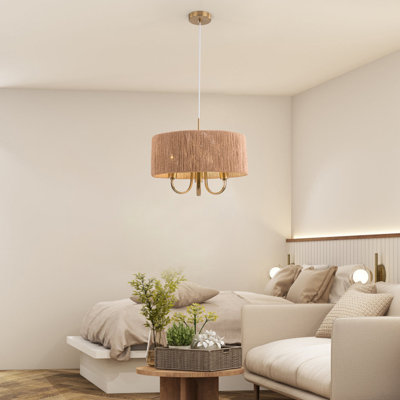 17.7 Inch Modern Farmhouse Woven Pendant Lighting