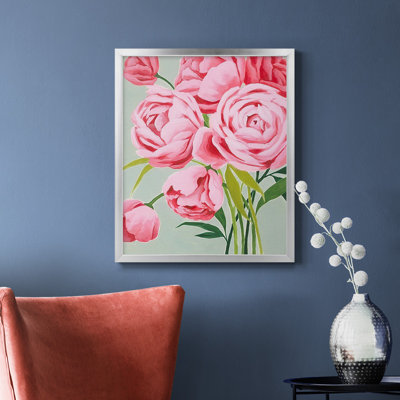 Cette année, pivoines I, toile encadrée de qualité supérieure - prête à être accrochée