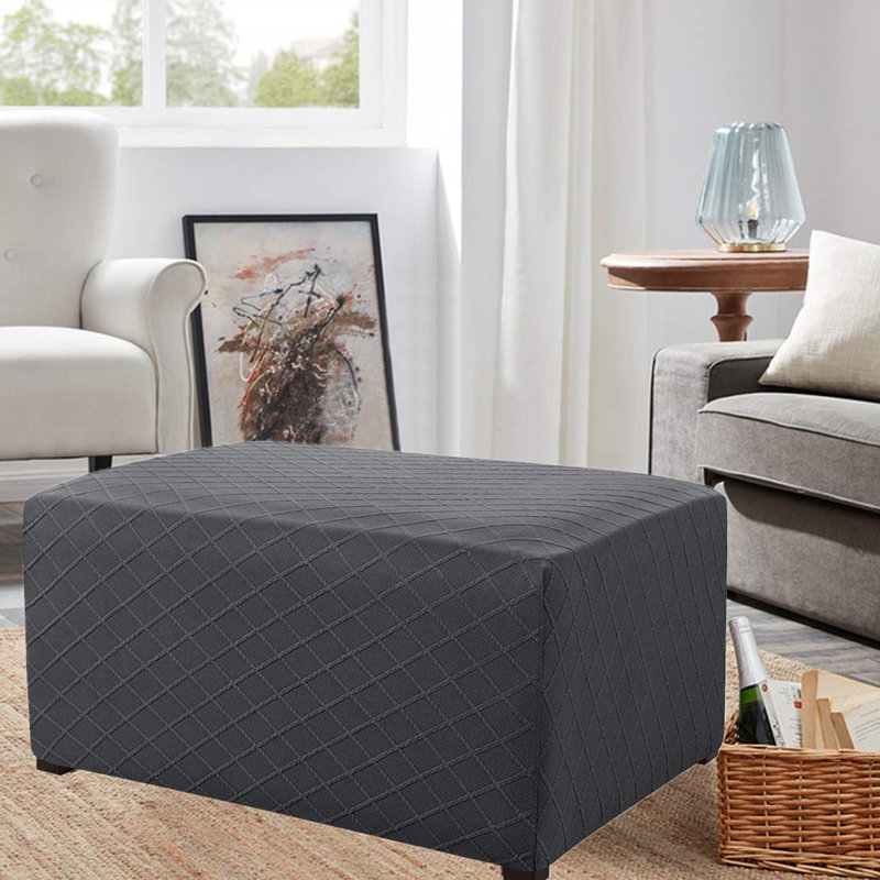 Housse pour repose-pieds à coussin carré ultra doux, Gris