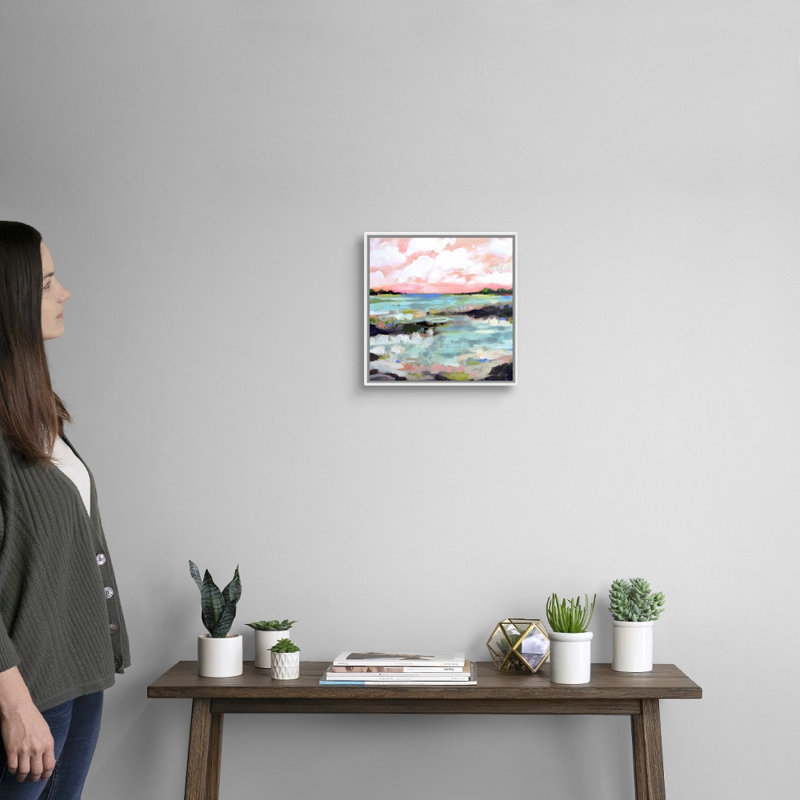 «Surfscape III» par Karen Fields - reproduction d'art, Toile blanche encadrée, H 14 po x l 14 po x P 1,75 po
