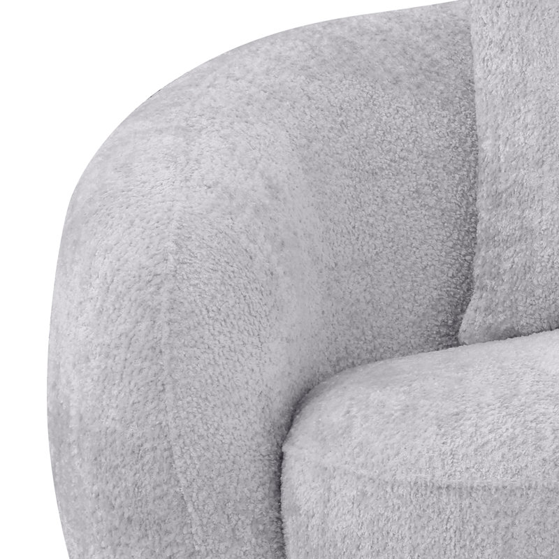 Angelamae Teddy Fabric 2 Seater Loveseat, Gray