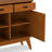 Draper 36"W Solid Wood Mid-Century Modern Entryway Storage Cabinet with Drawers and Adjustable Shelves
