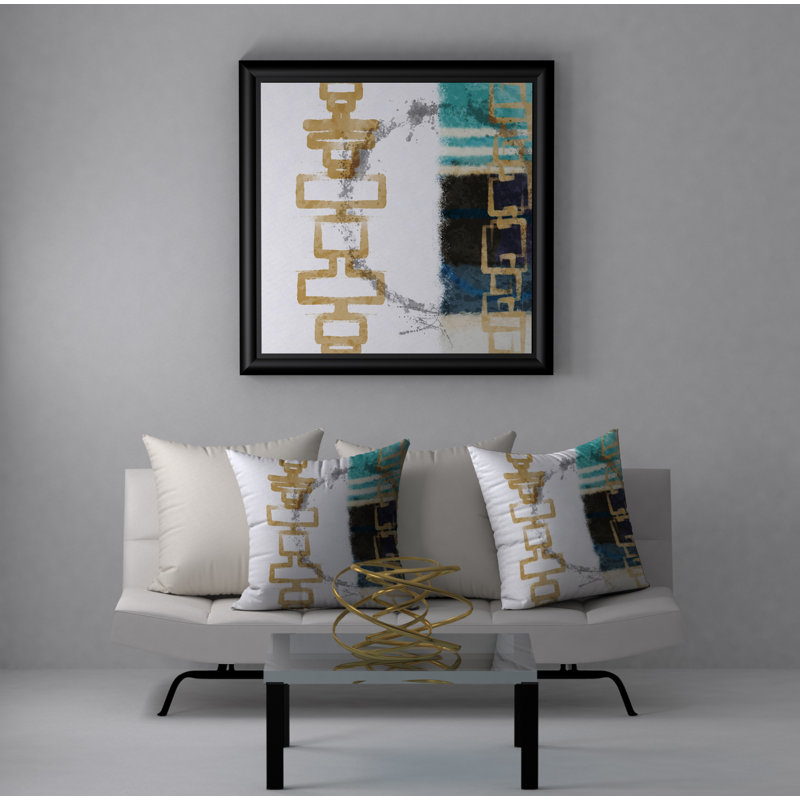 Abstract Reversible Throw Pillow, 20" x 20"