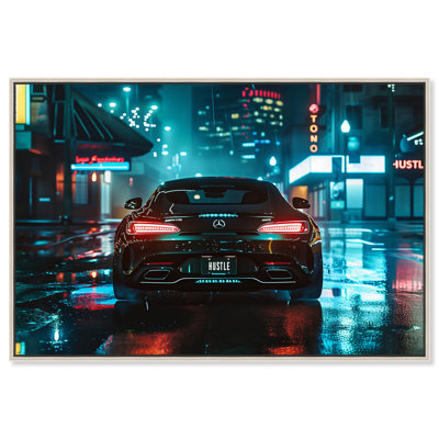 Fancy Car City Parked Canvas Luxe Car Art by Art Remedy