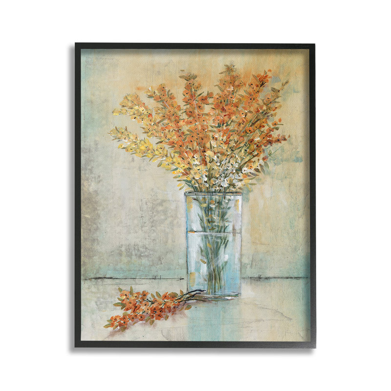 Vase orange, H 20 po x l 16 po, Estampe numérique Farmhouse