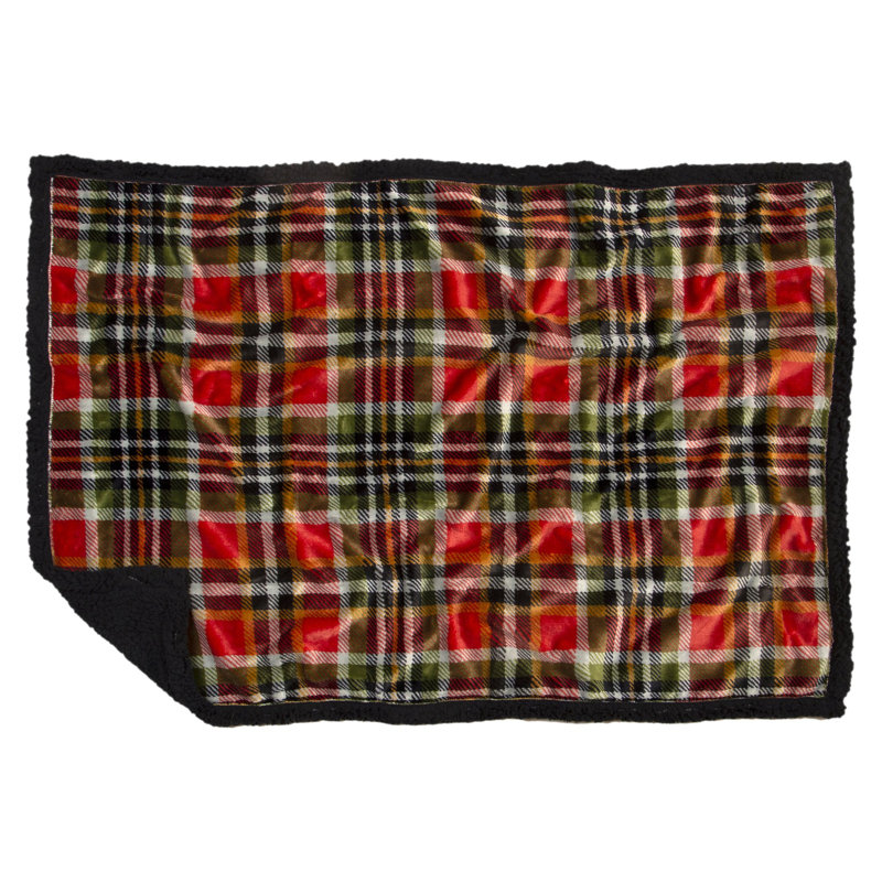 Couverture en polyester, 30 po x 20 po, Rouge/noir