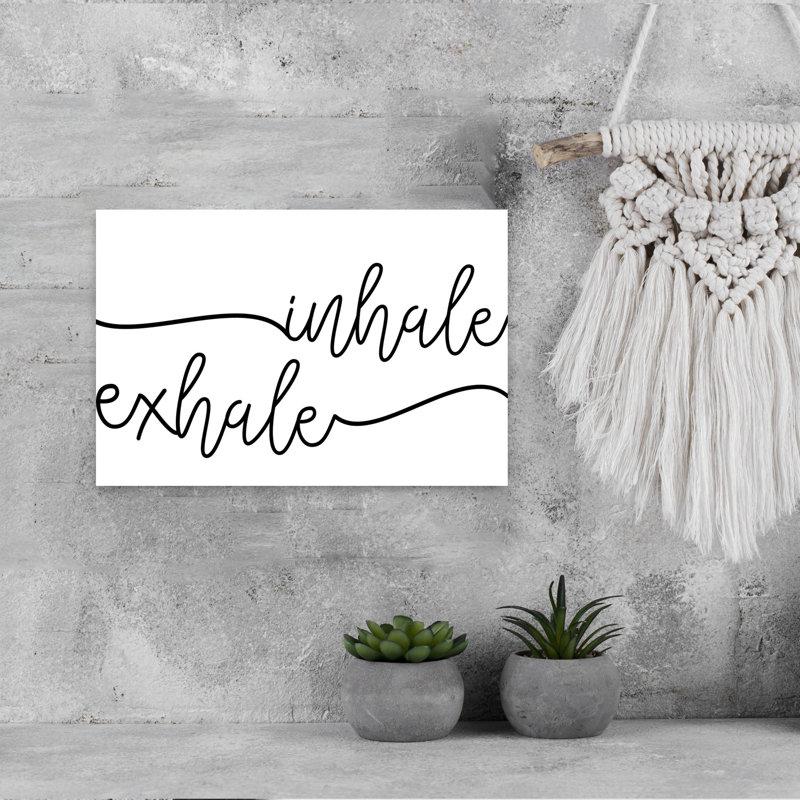 Inhale X Exhale Peaceful Serene Tranquil Wall Art Print 1 Piece Wrapped Canvas Wall Art, 30.48cm H x 45.72cm W