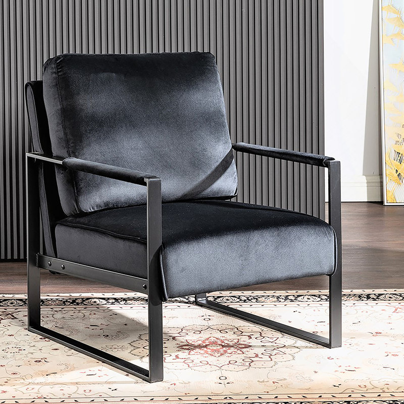 Chaise d'appoint classique Mid Century Modern, Noir