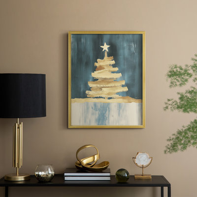 «Christmas Holiday Art CXCIX», reproduction d'art encadrée - bois massif