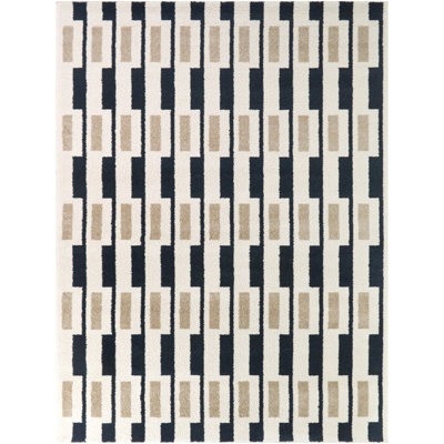 Tapis bleu marine / beige LaMonte