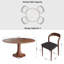Ensemble de table de cuisine / salle à manger à motif floral en bois massif (1 table, 4 chaises / 6 chaises) Une pièce maîtresse florissante pour votre maison-397568183-397568185-397568187