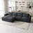 Wide Plush Corduroy Sofa L-Shaped U-Shaped Cloud Compression Sofa Boneless Sponge Sofa Livingroom Couch-79552471