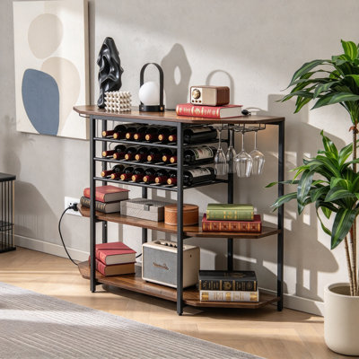 Iron Wine Bottle & Glass Rack