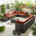 Orange Cushion/Brown Frame