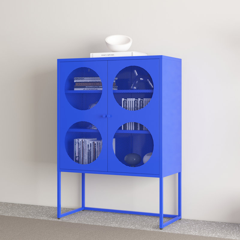 Armoire de rangement avec portes, armoire d'appoint bleu moderne, armoire autoportante, buffets