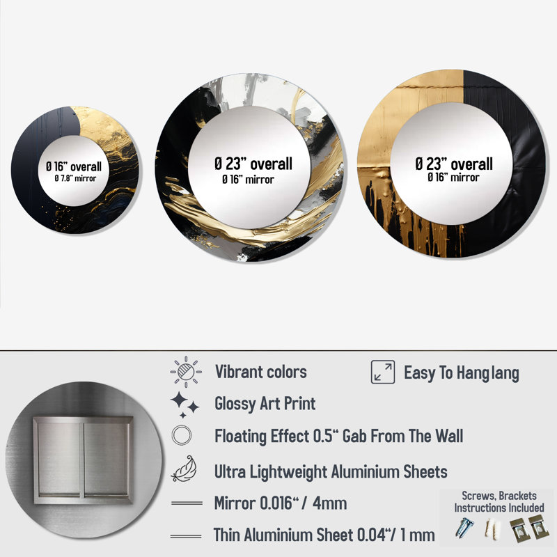 Lorilie Metal Round Mirror