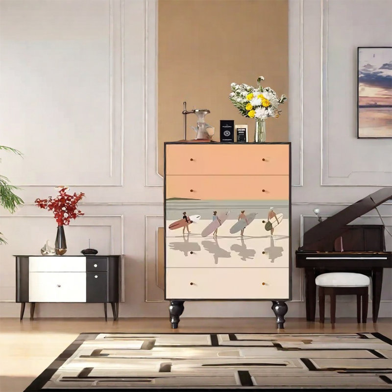 Ash Wood Multi-Drawer Storage Cabinet