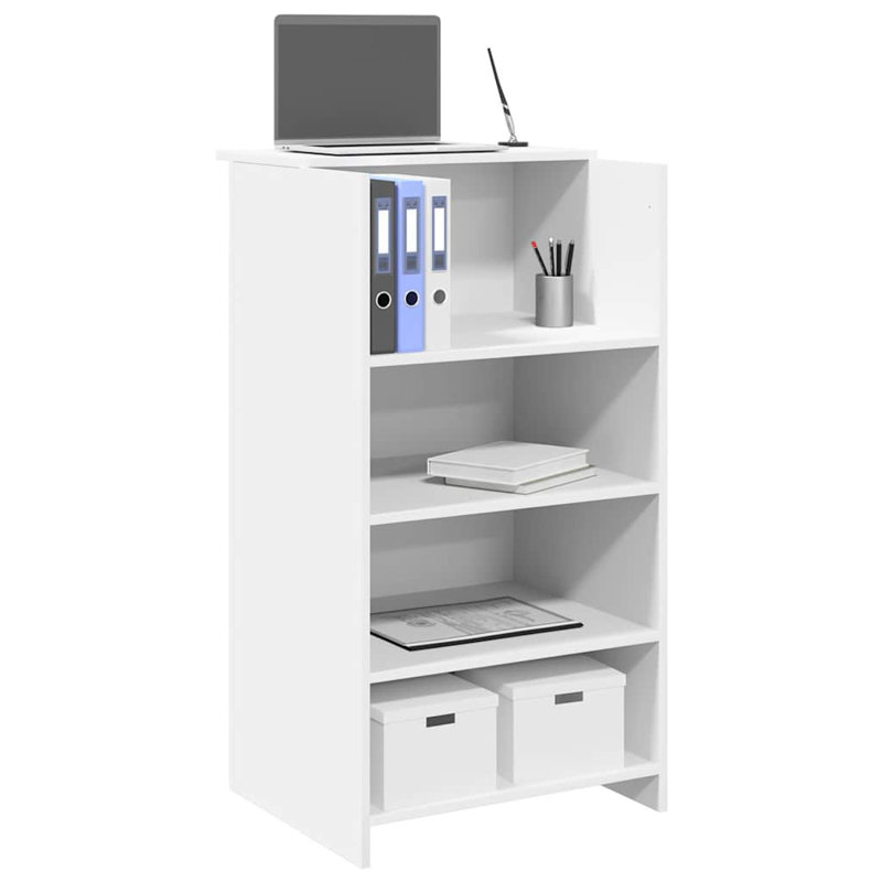 Bureau de réception en bois d'ingénierie blanc