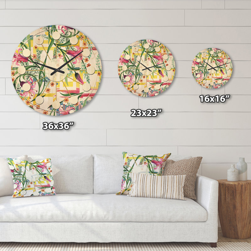 Horloge murale Floral, Grand